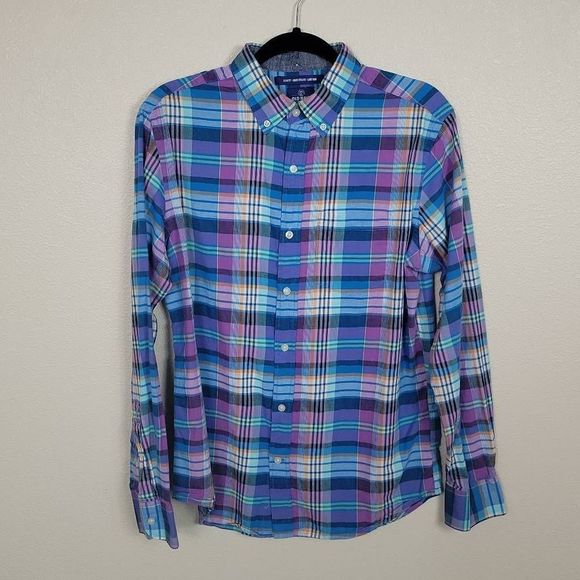 ON Slim Fit Plaid Button-down, Size Medium - Picture 5 of 5